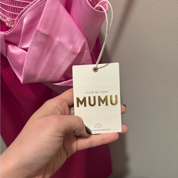 NWT! Show Me Your Mumu Best Bow Dress in Colorblock Pink - S - Picture 3 of 8